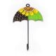 Handpainted Umbrella Design Iron Wall Hook with Traditional Indian Motifs